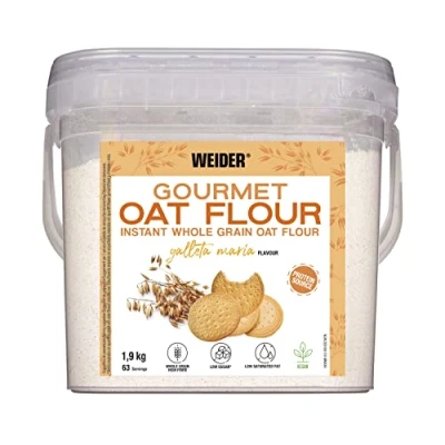 Abbildung von Weider Gourmet Oat Flour (1,9kg) Keksgeschmack. Vollkorn Haferflocken. Proteinquelle mit niedrigem Zuckergehalt.