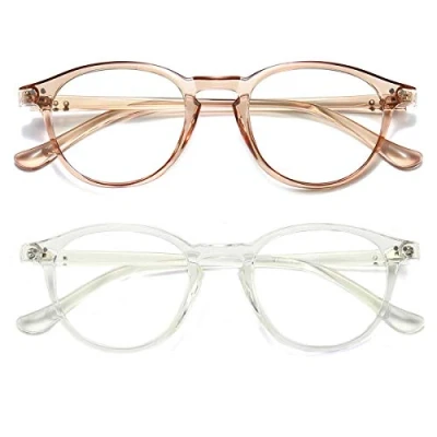 Abbildung von Dollger Blaulichtfilter Brille Computerbrille ohne sehstärke Anti Blaulicht Klassische Rund Frame Gaming für Damen Herren Schwarz