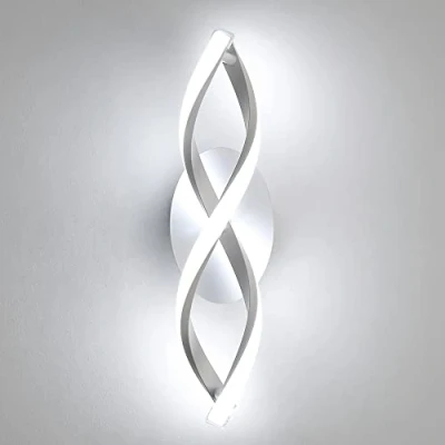 Abbildung von Comely LED Wandlampe, Wandleuchten Innen 16W 1800LM, Moderne Kurvendesign Dekorativ Wandleuchte für Schlafzimmer Wohnzimmer Korridor, Kühles Weiß 6500K