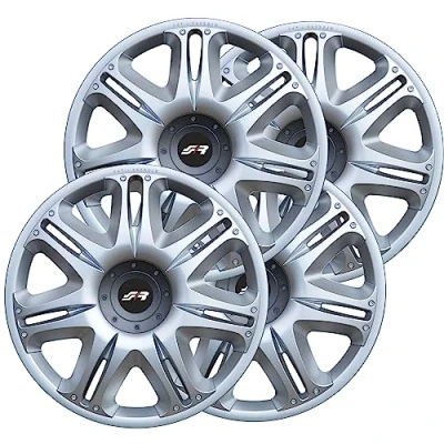 Abbildung von Simoni Racing NAS/15 Set 4 Radkappen Radzierblenden Nascar 15 Zoll Universal Grau Silber