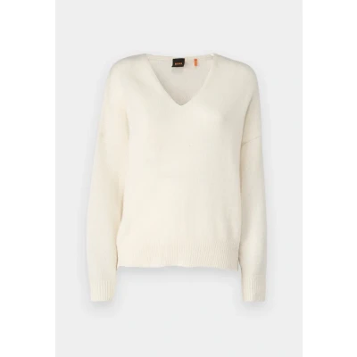 Abbildung von BOSS Fondys Strickpullover, Damen, Größe: Medium, Ecru