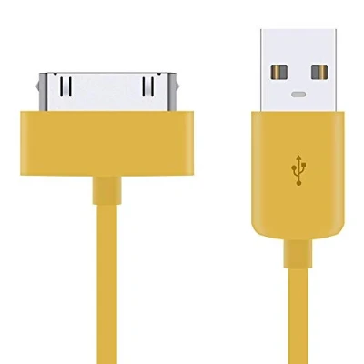 Abbildung von 3 Stück 2 Meter extra lang gelb 30 Pin USB Daten Sync Ladekabel Kabel