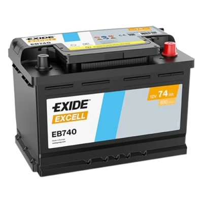 Abbildung von EXIDE EXCELL EB740 Batterie 12V 74Ah 680A B13 VOLKSWAGEN: Passat B5 GP Estate, TRANSPORTER 4 Bus, Golf 4, BMW: 3 Convertible, Coupe, 5 Saloon