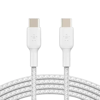 Abbildung von USB C auf Kabel Braided von Belkin Weiß Stoff