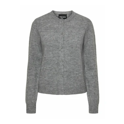 Abbildung von Pieces Pcmalou Strickjacke, Damen, Größe: Small, Medium grey melange
