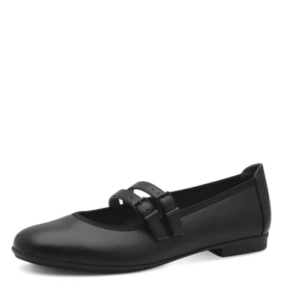 Abbildung von Jana Damen Ballerinas mit Riemen Vegan, Schwarz (Black), 39 EU