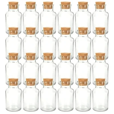 Abbildung von Schramm® Gewürzgläser 150 ml rund 10,3 x 5,8 cm wählbar 6, 12 oder 24 Stück mit Kork Verschluss inkl. Etiketten verschiedene Anzahl Aufbewahrungsgläser, Größe:24