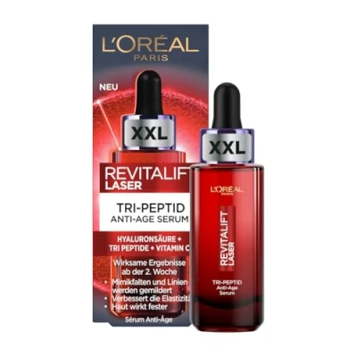 Abbildung von L&#039;Oréal Paris Tri Peptide Serum, Straffendes und aufpolsterndes Anti Aging Gesichtsserum Mit 3 in 1 Wirkung, Argireline Peptid, Hyaluronsäure Vitamin C, Revitalift Laser, 1x 50ml