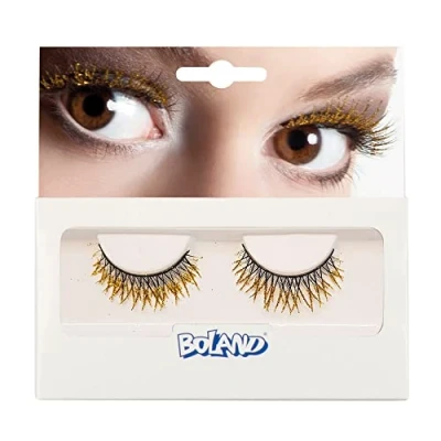 Abbildung von Boland Selbstklebende Wimpern Glitter, 1 Paar, künstliche Wimpern, einfaches Auftragen, Augenaufschlag, Mottoparty, Karneval