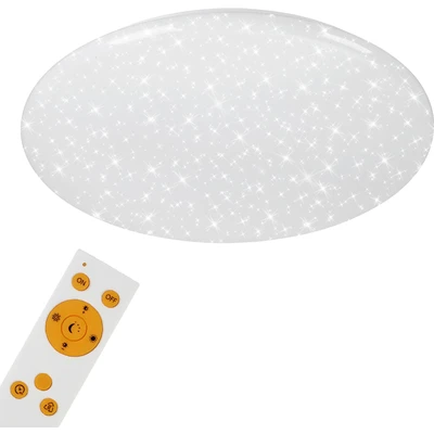 Abbildung von Briloner Leuchten LED Deckenleuchte, Deckenlampe mit Sternendekor, dimmbar, Fernbedienung, Nachtlichtfunktion, inkl. Farbtemperatursteuerung (3.000 6.500 Kelvin), Ø 56cm, 50 W, Weiß