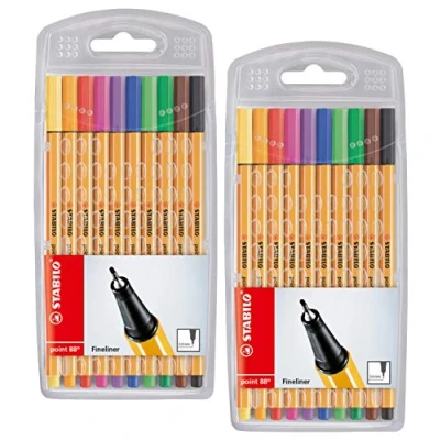 Abbildung von Fineliner STABILO point 88 2x 10er Pack Standardfarben