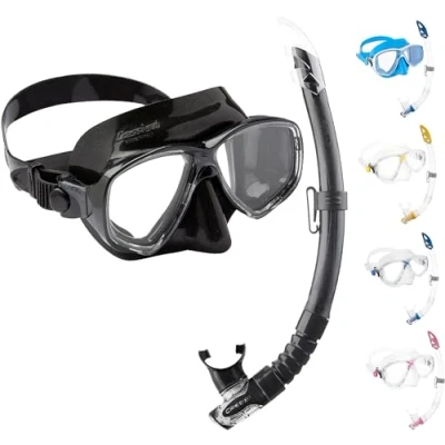 Abbildung von Cressi Marea Vip Maske + Schnorchel Mexico Tauchen und Schnorcheln, Schwarz/Schwarz, Einheitsgröße, Unisex