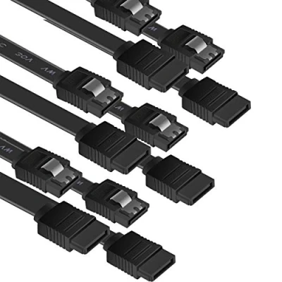 Abbildung von BENFEI SATA III Kabel, 6 Stück, 6Gbps, gerade, HDD SDD Datenkabel mit Arretierung, 45,7 cm für HDD, SSD, CD Treiber, Writer