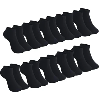 Abbildung von L&amp;K II 10 Paar Damen Füßlinge Baumwolle Sneaker Socken Sommer Sportsocken Uni Farbe Schwarz 2104 39 42