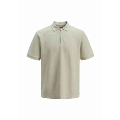 Abbildung von Jack &amp; Jones Jjeaustin ZIP SS SN Poloshirt, Herren, Größe: Large, Moonbeam