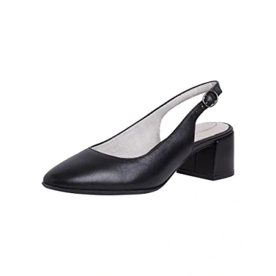 Abbildung von Tamaris COMFORT Damen Slingpumps aus Leder Elegant, Schwarz (Black Nappa), 39 EU