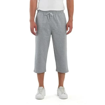 Abbildung von COMEOR Sporthose Herren Kurz 3/4 Capri Hose Kurze Hosen Männer Laufshorts Baumwolle Shorts (Schwarz L)