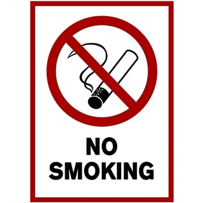 Abbildung von 5 Stück Rauchen verboten Premium Aufkleber A4 21 x 29,7 cm Sticker No Smoking Schild Rauchverbot mit UV Schutz für Außenbereich Innenbereich