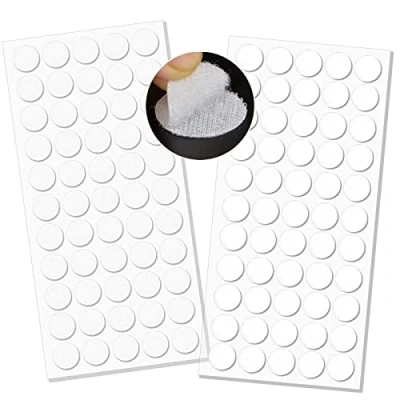 Abbildung von saizone Klett Klebepunkte,Klettpunkte selbstklebend 20mm,90 Stück Punkte 45 Paar,klettband rund,klettpunkte,selbstklebende klettpunkte,für Papier,Metall,Kunststoff,Glas,Leder (Weiß)