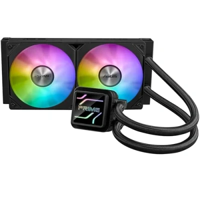 Abbildung von ASUS Prime LC 240 ARGB All in One Flüssig CPU Wasserkühlung (zwei Lüfter, anpassbarer Infinity Spiegel, 400 mm Schläuche, Sockel Intel LGA 1851, 1700, 1200, 115X, AMD AM5, AM5