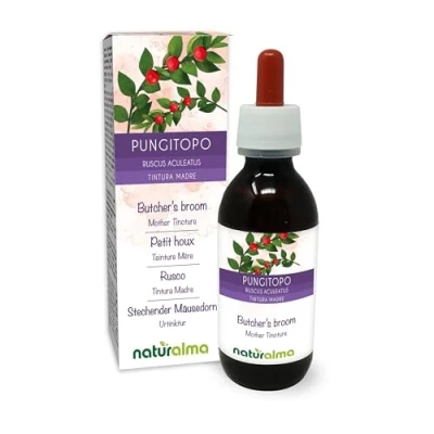 Abbildung von Stechender Mäusedorn (Ruscus aculeatus) Wurzeln Alkoholfreier Urtinktur Naturalma Flüssig Extrakt Tropfen 120 ml Nahrungsergänzungsmittel Veganer