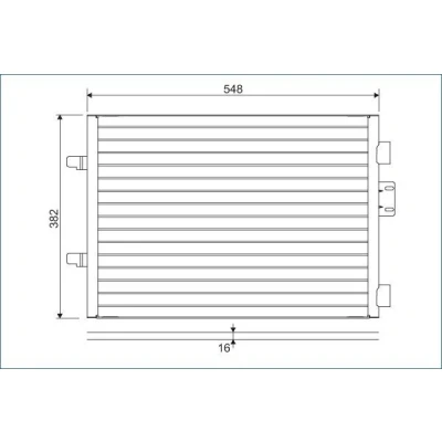 Abbildung von VALEO 817602 Klimakondensator ohne Trockner Aluminium 382 R 134a RENAULT: CLIO 2, 2 Kasten