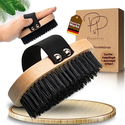 Abbildung von Pawz&amp;Pawz Hundebürste Kurzhaar Hundehaarbürste Premium Bürste Hund, Katze zur sanften Fellpflege Striegel für Hunde &amp; Katzenbürste Fellbürste mit Massage Effekt Hundekamm Haustierbürste
