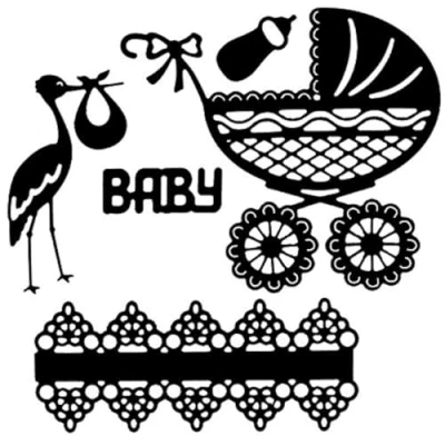 Abbildung von Ideen mit Herz Stanzschablonen Baby 5 Stück
