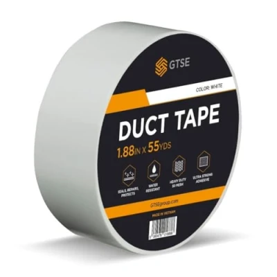 Abbildung von GTSE Gewebeband Weiß 48 mm x 50 m strapazierfähiges Panzerband wasserdichtes Klebeband zum Reparieren, Befestigen, Bündeln, Verstärken und Abdichten, 1 Rolle