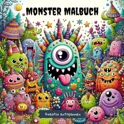 Abbildung von Malbuch Monster: Das Ausmalbuch für Erwachsene und Jugendliche mit süßen Monstern zur Förderung der Kreativität Entspannung &amp; Konzentration