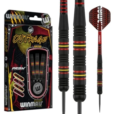 Abbildung von WINMAU Outrage 23 gram Brass Dartpfeile Set mit Flights und Schäfte
