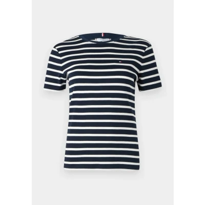 Abbildung von Tommy Hilfiger SLIM CODY Tshirt basic, Damen, Größe: XXS, Dark night navy/ecru