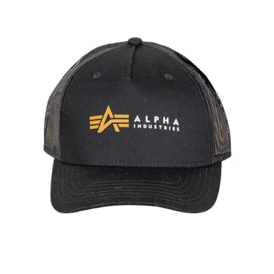 Abbildung von Alpha Industries Label Trucker Unisex Cap, Größe: One Size, Black