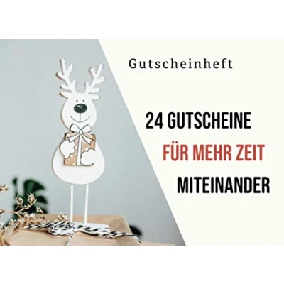 Abbildung von Gutscheinheft, 24 Gutscheine für mehr Zeit miteinander: Adventskalender Gutscheinbuch zum selbst Ausfüllen mit blanko Gutscheinen Tag ... verschenken, zu zweit im Advent