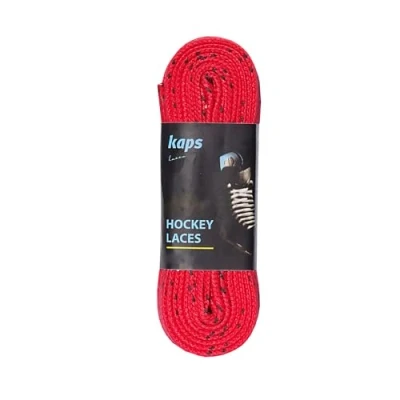 Abbildung von Kaps Wasserfeste Schnürsenkel aus Polyester Für Schlittschuhe Extrem Reißfest (190 daN), Wasserfest Eishockey (Rot und Schwarz 160 cm)