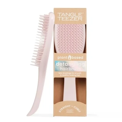 Abbildung von Tangle Teezer Plant Based Ultimate Detangler Brush, trockene &amp; nasse Haarbürste, beseitigt Knoten reduziert Haarbruch für alle Haartypen, Marshmallow Pink
