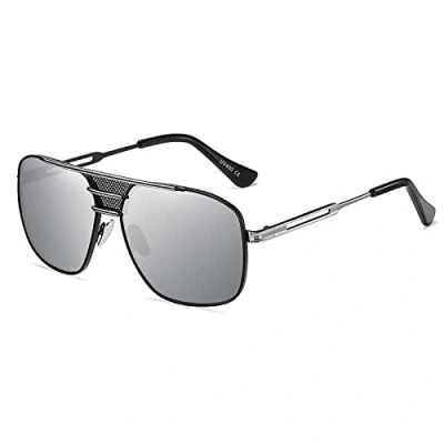 Abbildung von SHEEN KELLY Retro Polarisierte Herren Sonnenbrillen Aluminium Magnesium Rahmen Gold UV400 Männer Square Brillen Pilot Metall Silber