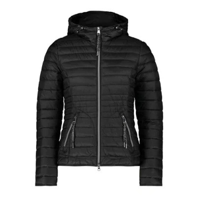 Abbildung von Cartoon Stepp MIT Abnehmbarer Kapuze Winterjacke, Damen, Größe: 42, Schwarz