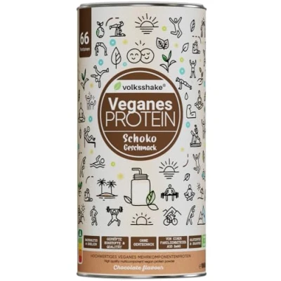 Abbildung von Veganes Protein Schoko 1000g 12 pflanzliche Proteinquellen Ohne Soja &amp; Gluten Premiumqualität vom Bodensee Made in Germany
