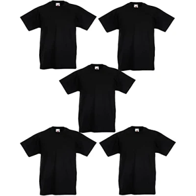Abbildung von Fruit of the Loom Jungen Kids Original Short Sleeve Crew Neck T shirt 5 pack Shirt, Schwarz, 3 Jahre