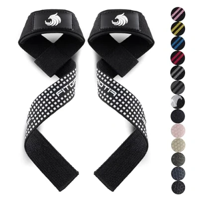 Abbildung von Fitgriff® Zughilfen (gepolstert) für Krafttraining, Bodybuilding, Fitness Kreuzheben Gurte Lifting Straps Frauen und Männer (Silicone Grip)