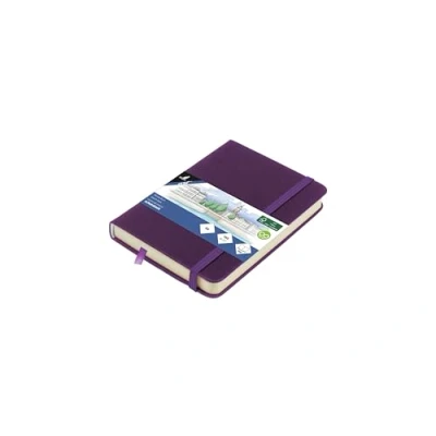 Abbildung von Skizzenbuch Kangaro A6 Purple Heart PU Hardcover 80 Blatt 140 Gramm cremefarbenes Papier mit Gummiband und Band