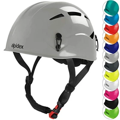 Abbildung von ALPIDEX Universal Kletterhelm für Jugendliche und Erwachsene EN12492 Klettersteighelm in unterschiedlichen Farben, Farbe:Pebble Grey