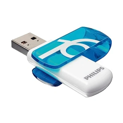 Abbildung von Philips USB 2.0 16GB Vivid Edition Blue, FM16FD05B/00, Blau, Weiß