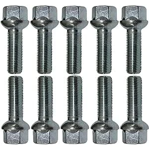 Abbildung von 10 Radschrauben Radbolzen silber Kugelbund R14 M14x1,5 60mm