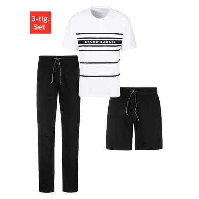 Abbildung von Bruno Banani SET Nachtwäsche Set, Herren, Größe: Small, Schwarz weiß