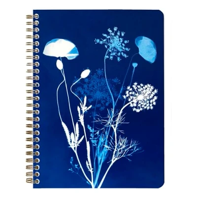 Abbildung von Clairefontaine 83504C Notizheft Cyanotype, mit Doppelspirale A5 14,8x21cm, 74 Blatt, liniert, Motive sortiert, 1 Stück