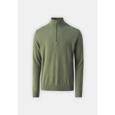 Abbildung von Selected Homme Slhberg HALF ZIP Strickpullover, Herren, Größe: XXL, Khaki