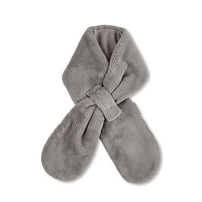 Abbildung von Sterntaler Unisex Baby Schal aus Teddyflausch, Rückseite Baumwollfleece, braun melange, 80