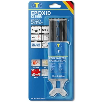 Abbildung von ATG® Epoxidharz Kleber Professioneller 2k Kunststoff Glas Metall Hochfestester &amp; transparenter zwei Komponentenkleber extra stark vielseitig Epoxy schnellhärtend dauerhaft